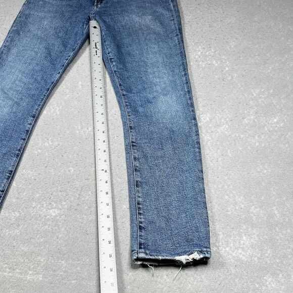 Agolde Jeans Womens 28 Blue Toni Skinny Made in USA Light Wash Stretch Raw Hem - Picture 6 of 11